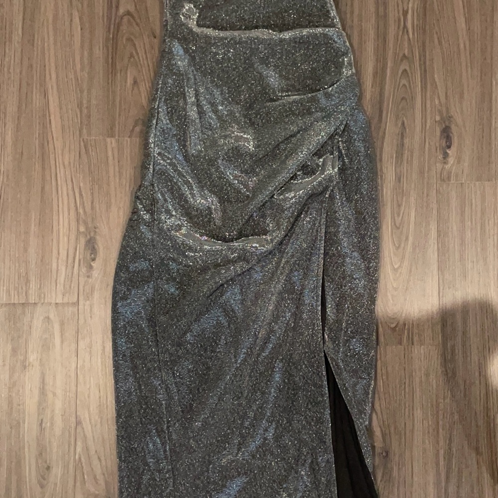 Elegant Silver Glitter Gown size Small